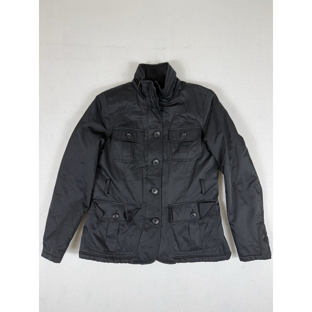 Esprit Outerwear Womens Black Military Field Jacket Size Small Fleece Lined Zip